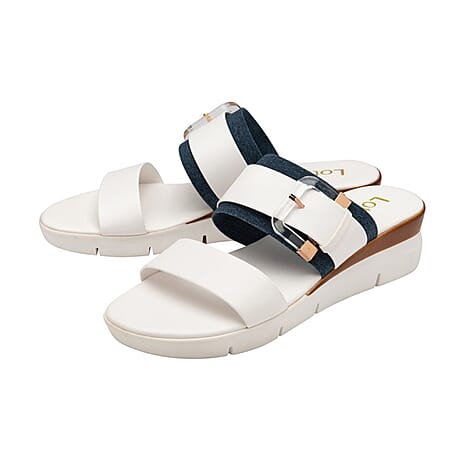 LOTUS Giovanna Mule Sandals (Size 5) - White