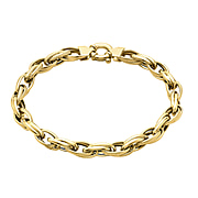 Italian Made Closeout - 9K Yellow Gold Textured Link Bracelet (Size 9), Gold Wt. 7 Gms