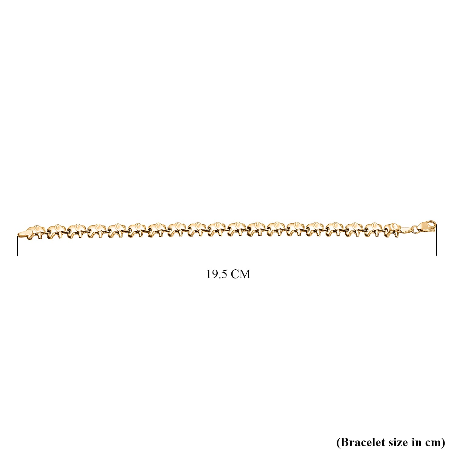 Royal Bali Collection Handmade - 9K Yellow Gold Elephant Bracelet (Size - 7.5)