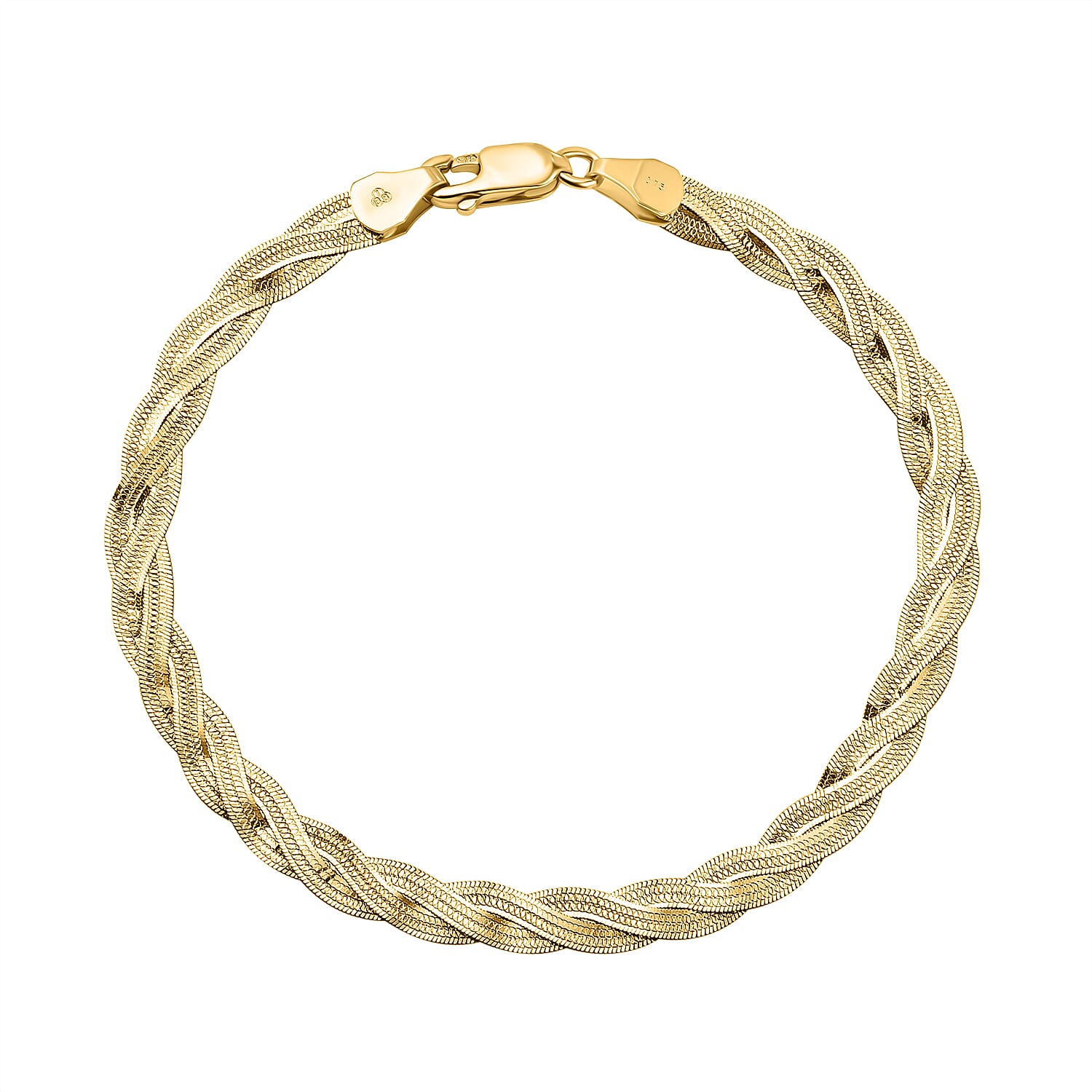 Limited Edition - 9K Yellow Gold Twisted Herringbone Bracelet (Size - 7.5). Gold wt 3.70 Gm