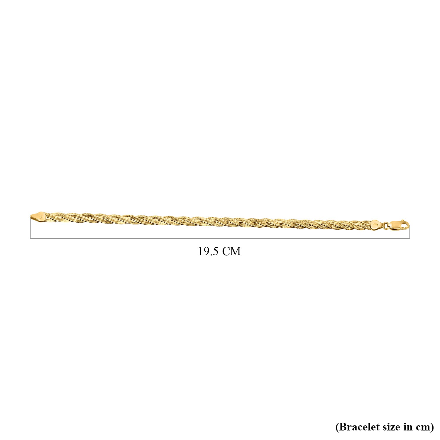 Limited Edition - 9K Yellow Gold Twisted Herringbone Bracelet (Size - 7.5). Gold wt 3.70 Gm