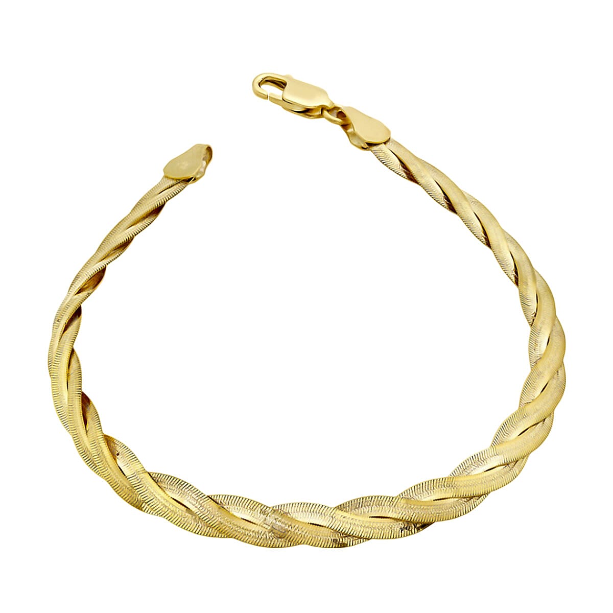 Limited Edition - 9K Yellow Gold Twisted Herringbone Bracelet (Size - 7.5). Gold wt 3.70 Gm