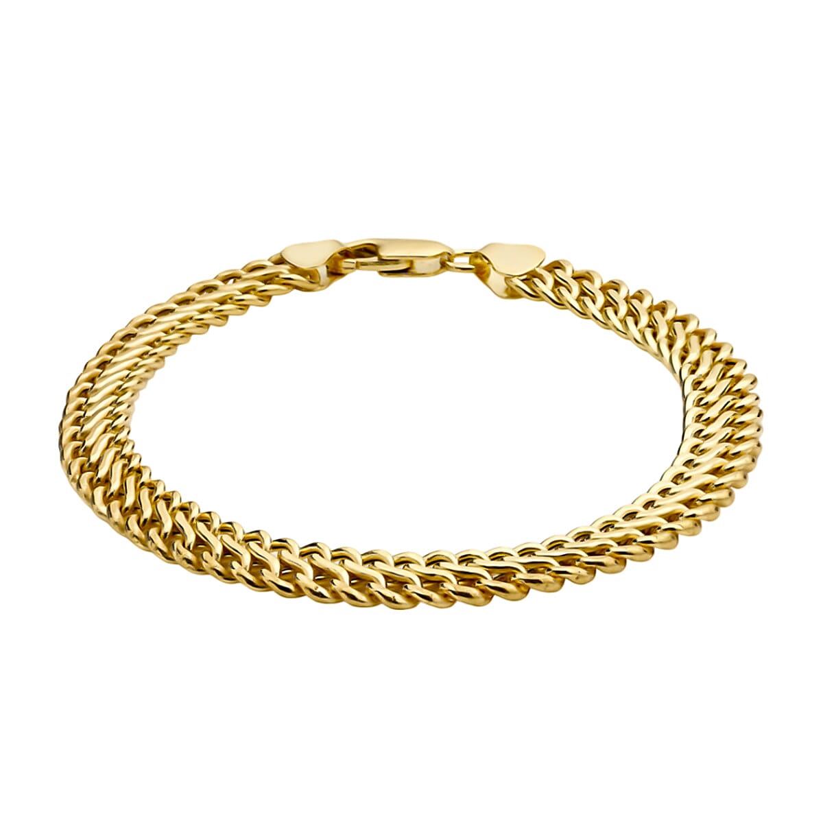 Black Friday SIGNATURE Deal - 9K Yellow Gold INFINITY Hollow Curb Bracelet (Size 7) with Lobster Clasp, Gold Wt. 4.80 Gms.
