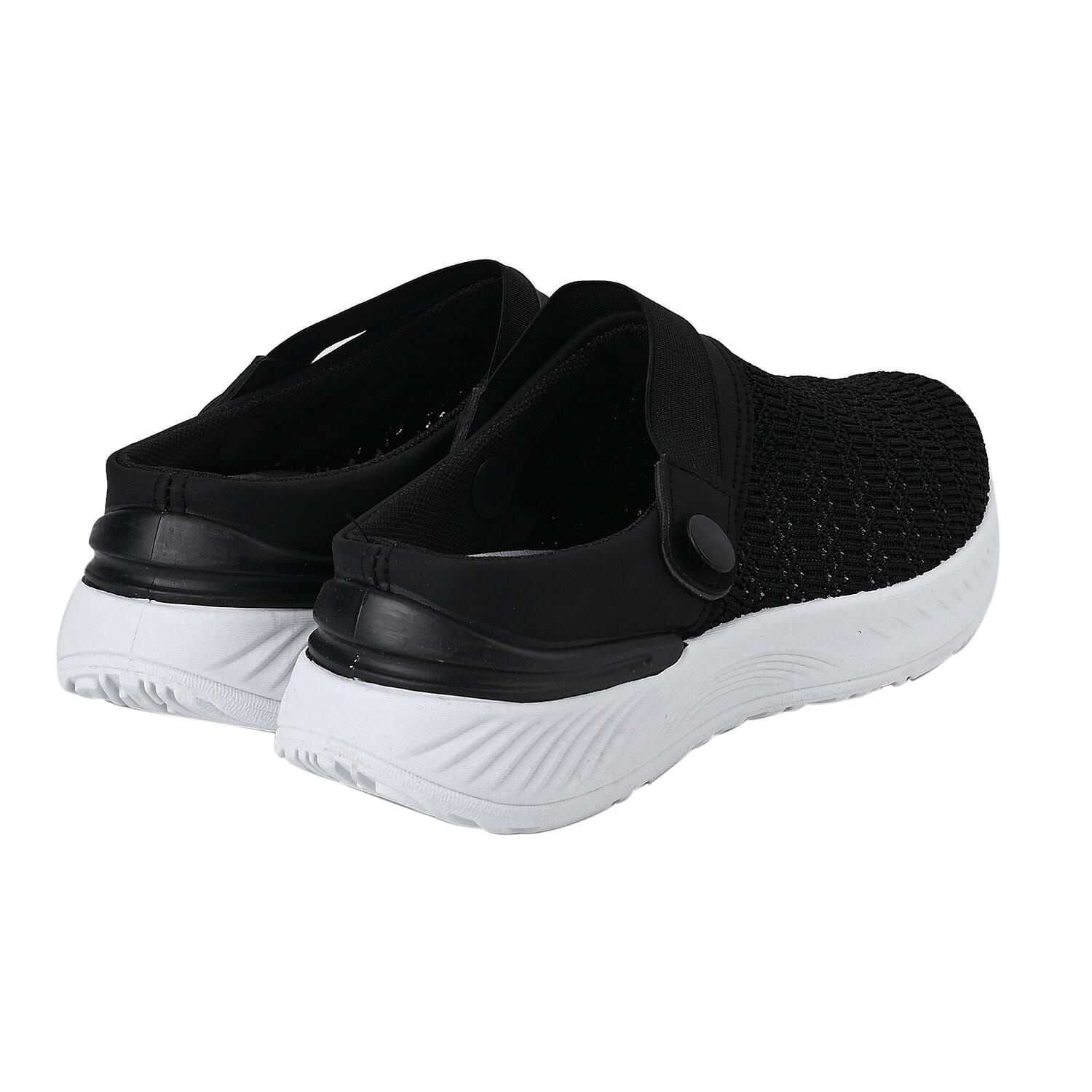 Knitted Vented Ladies Trainer with Rotary Buckle (Size 8) - Black