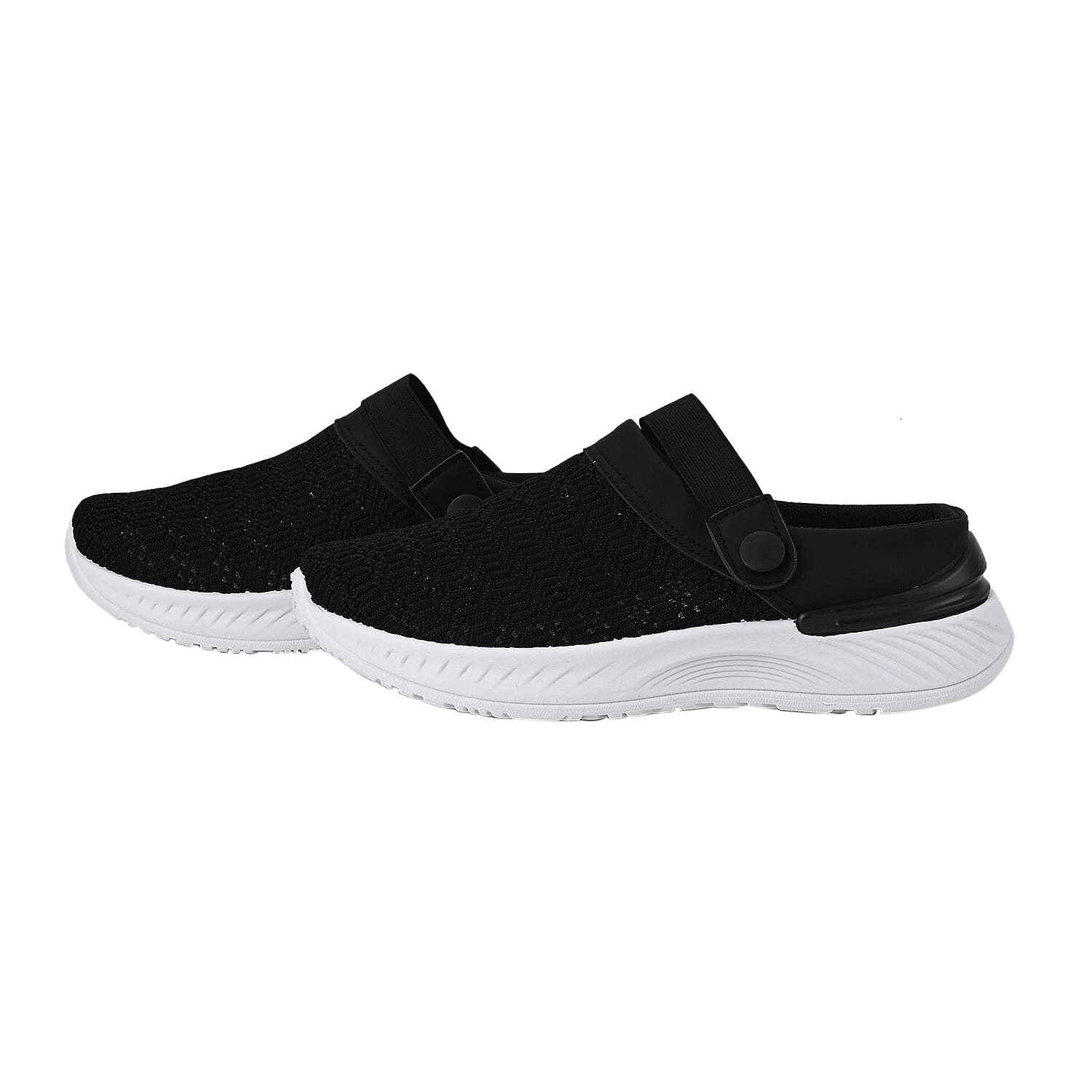 Knitted Vented Ladies Trainer with Rotary Buckle (Size 8) - Black