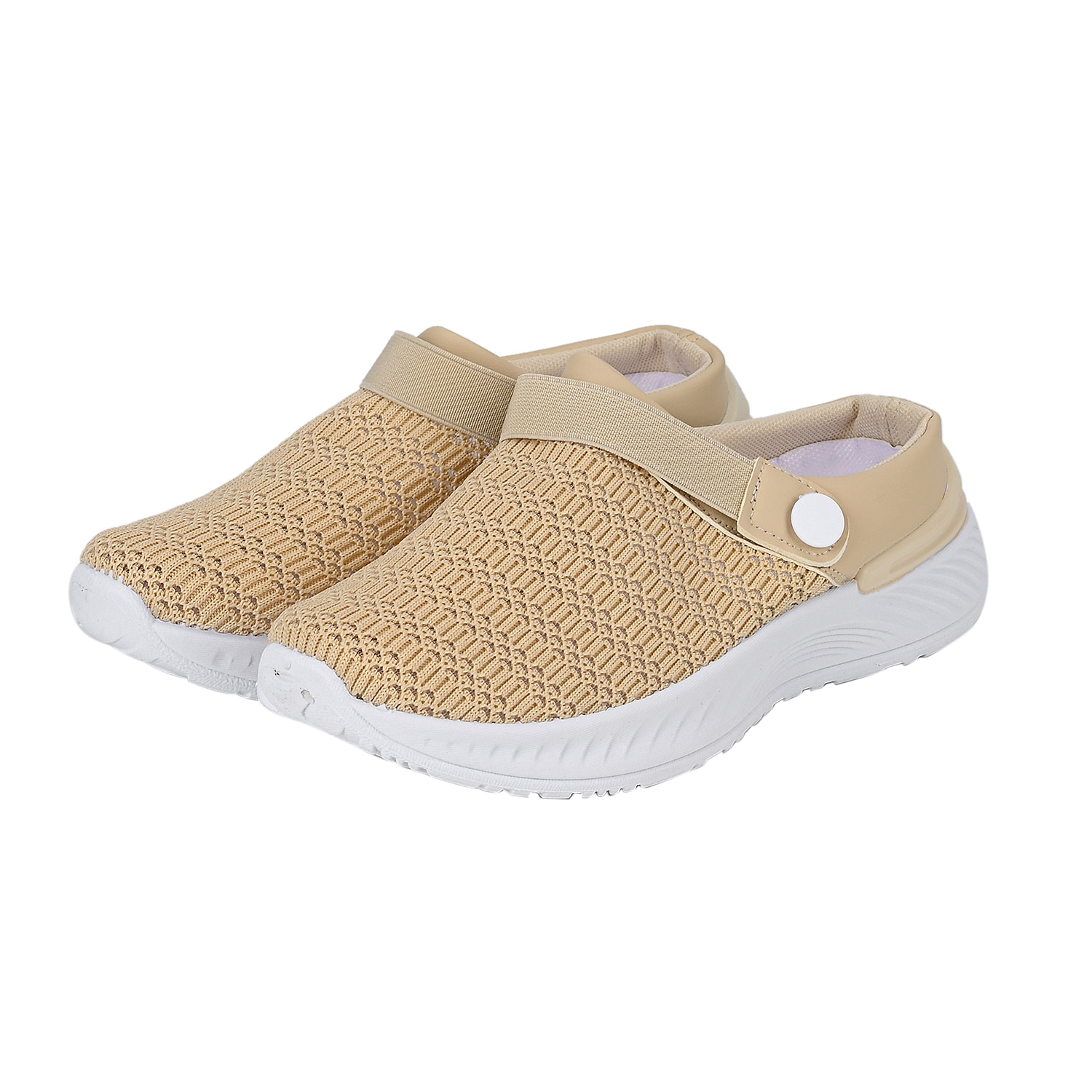 Vented Ladies Trainers with Rotary Buckle (Size 3) - Beige