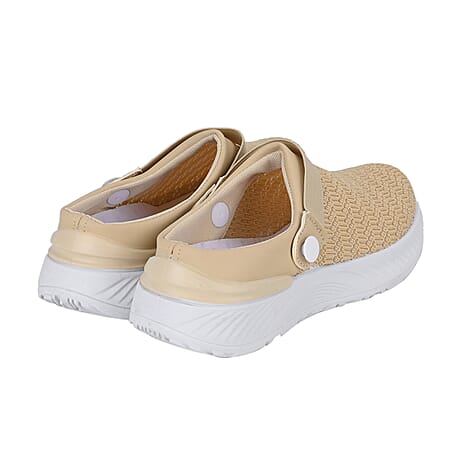 Vented Ladies Trainers with Rotary Buckle (Size 8) - Beige