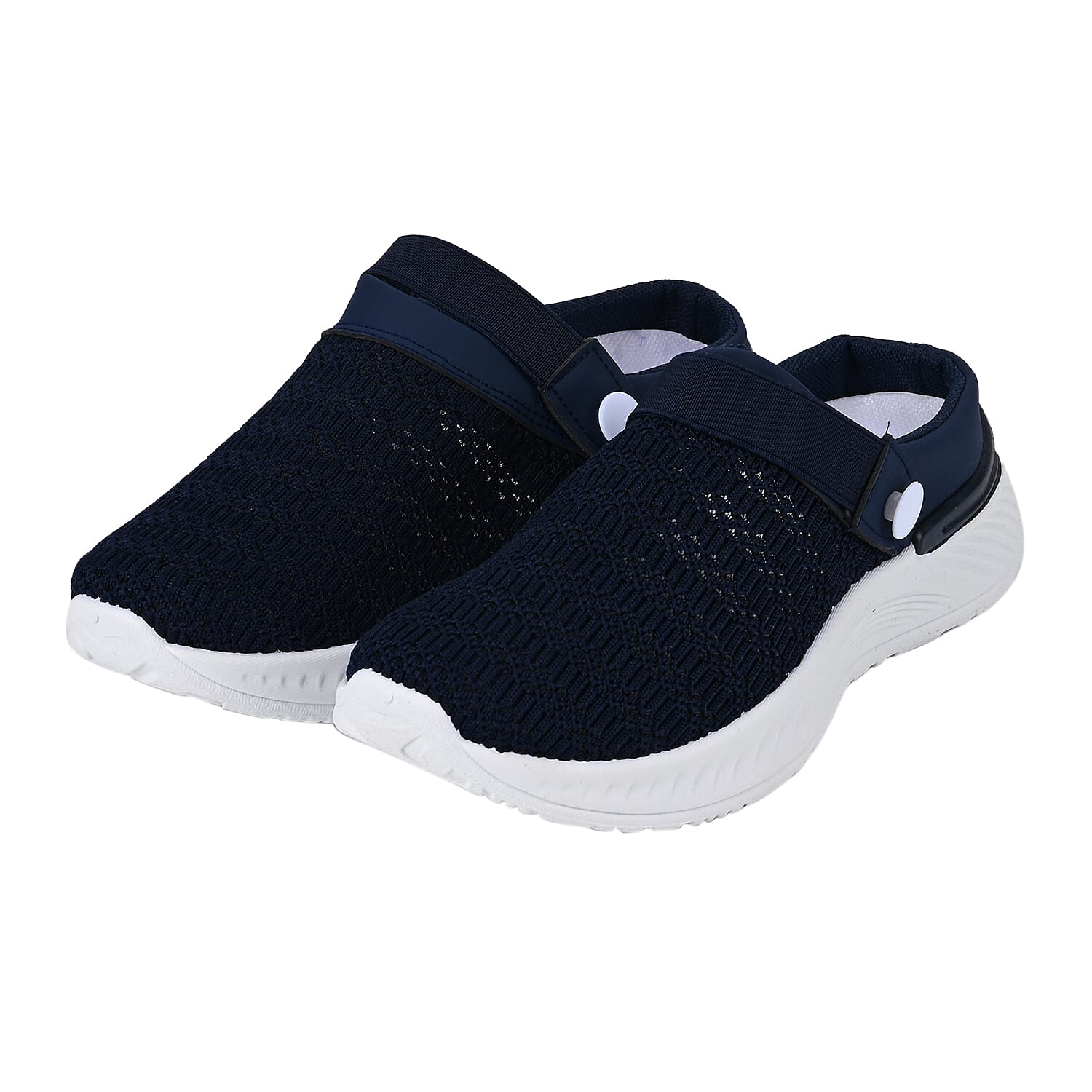 Vented Ladies Trainers with Rotary Buckle - Black