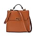Designer Inspired - 100% Genuine Leather Solid Crossbody Satchel Bag with Adjustable Shoulder Strap