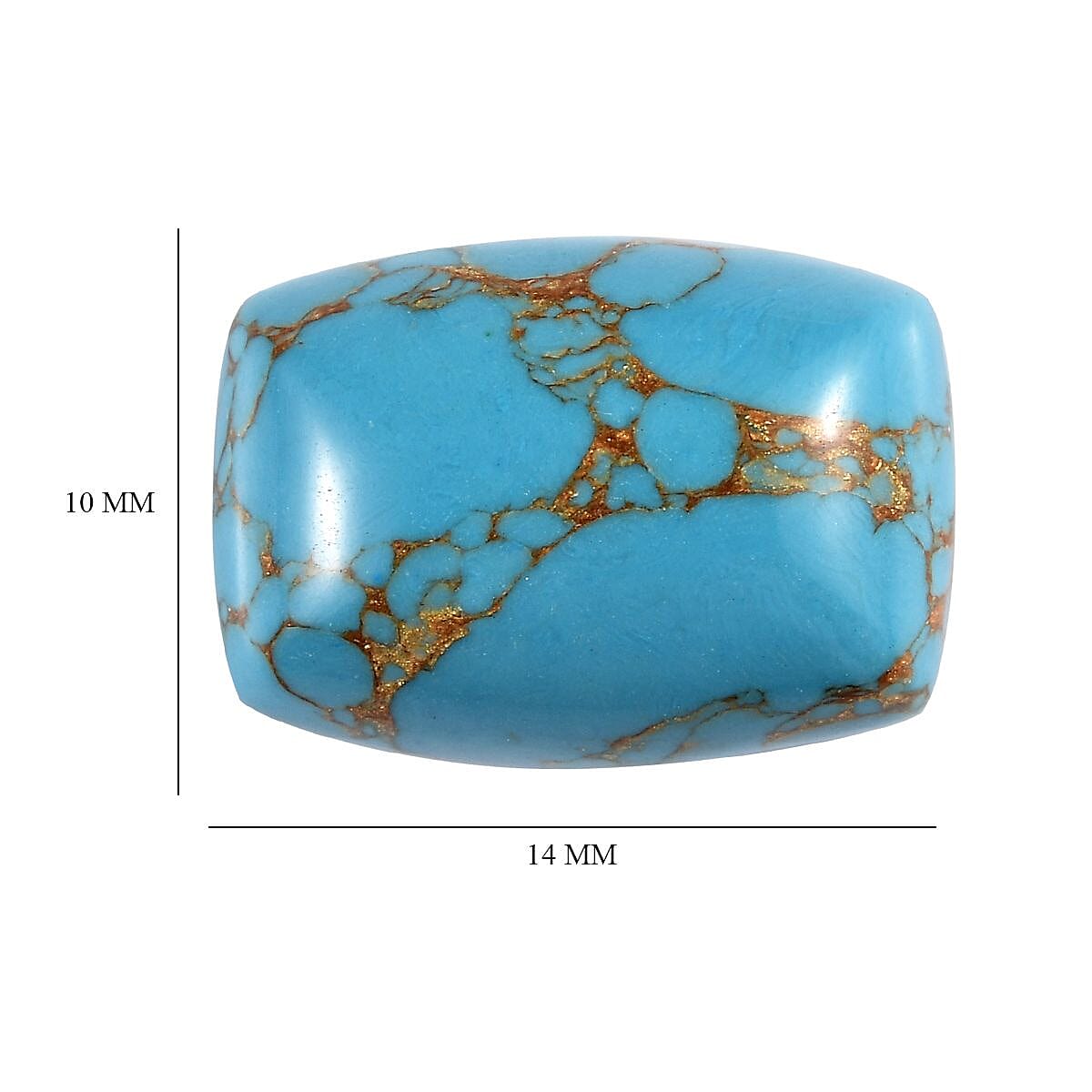 Blue Turquoise Cushion 14x10 mm