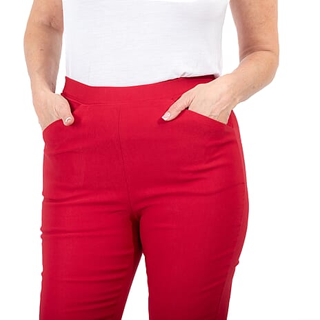Closeout Deal - Maison Crotchet Bengaline Trouser (Size S)  - Brick Red