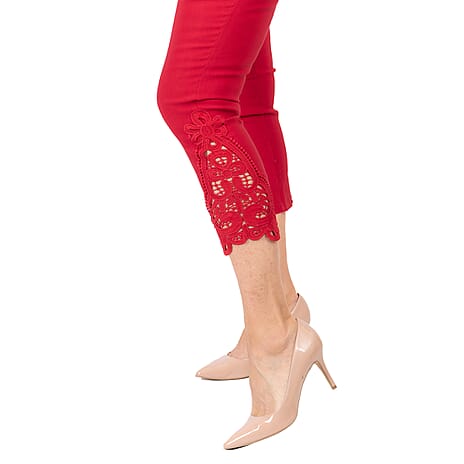 Closeout Deal - Maison Crotchet Bengaline Trouser (Size S)  - Brick Red