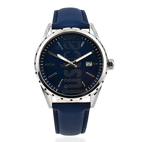 JUST CAVALLI Water Resistant Mens Watch with Blue Leather Strap