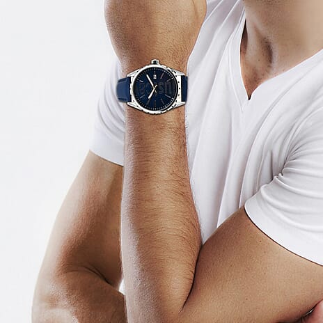 JUST CAVALLI Water Resistant Mens Watch with Blue Leather Strap