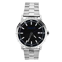 JUST CAVALLI Water Resistant Black Dial  Watch with Stainless Steel Chain Strap