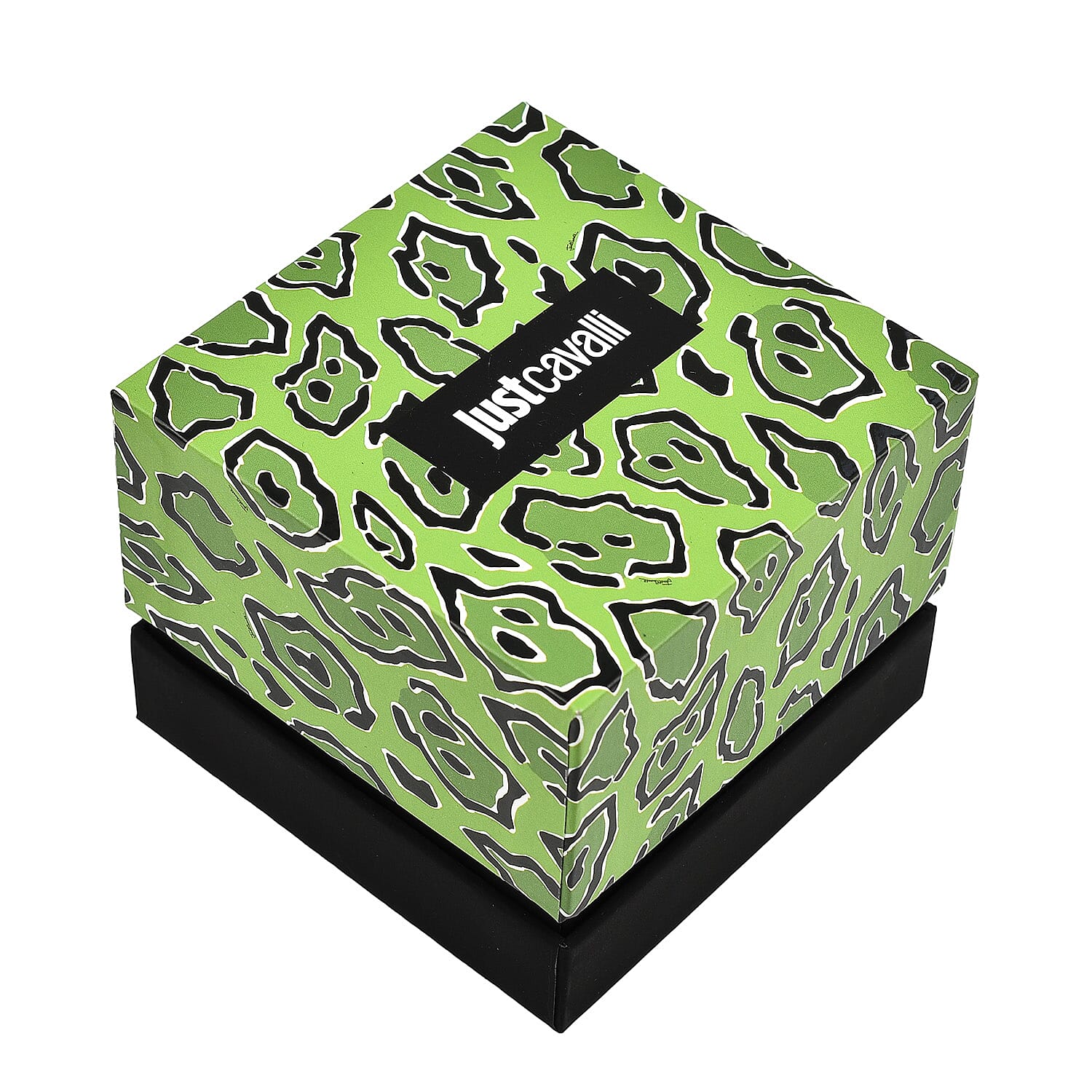 JUST CAVALLI Water Resistant Black Dial  Watch with Stainless Steel Chain Strap