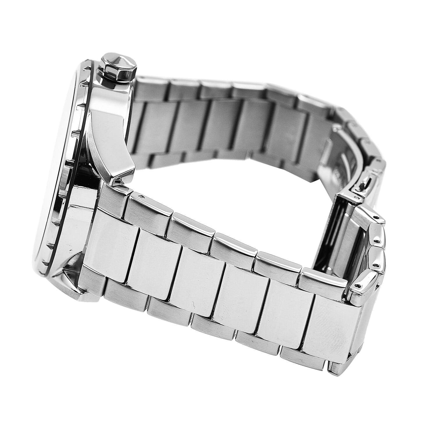 JUST CAVALLI Blue Dial Water Resistant Watch with Stainless Steel Chain Strap