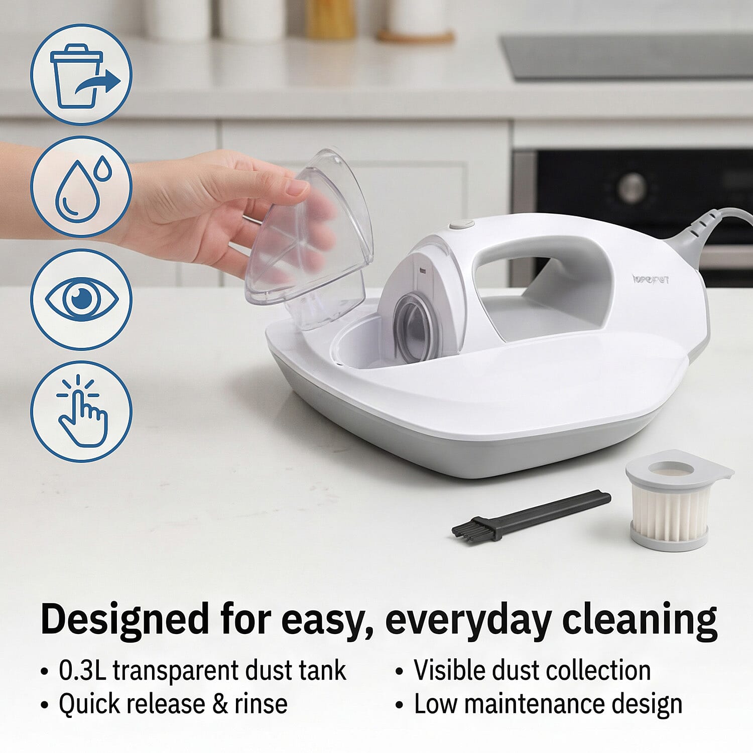 Dusting Tool (Size 1x1x1 cm) - White & White