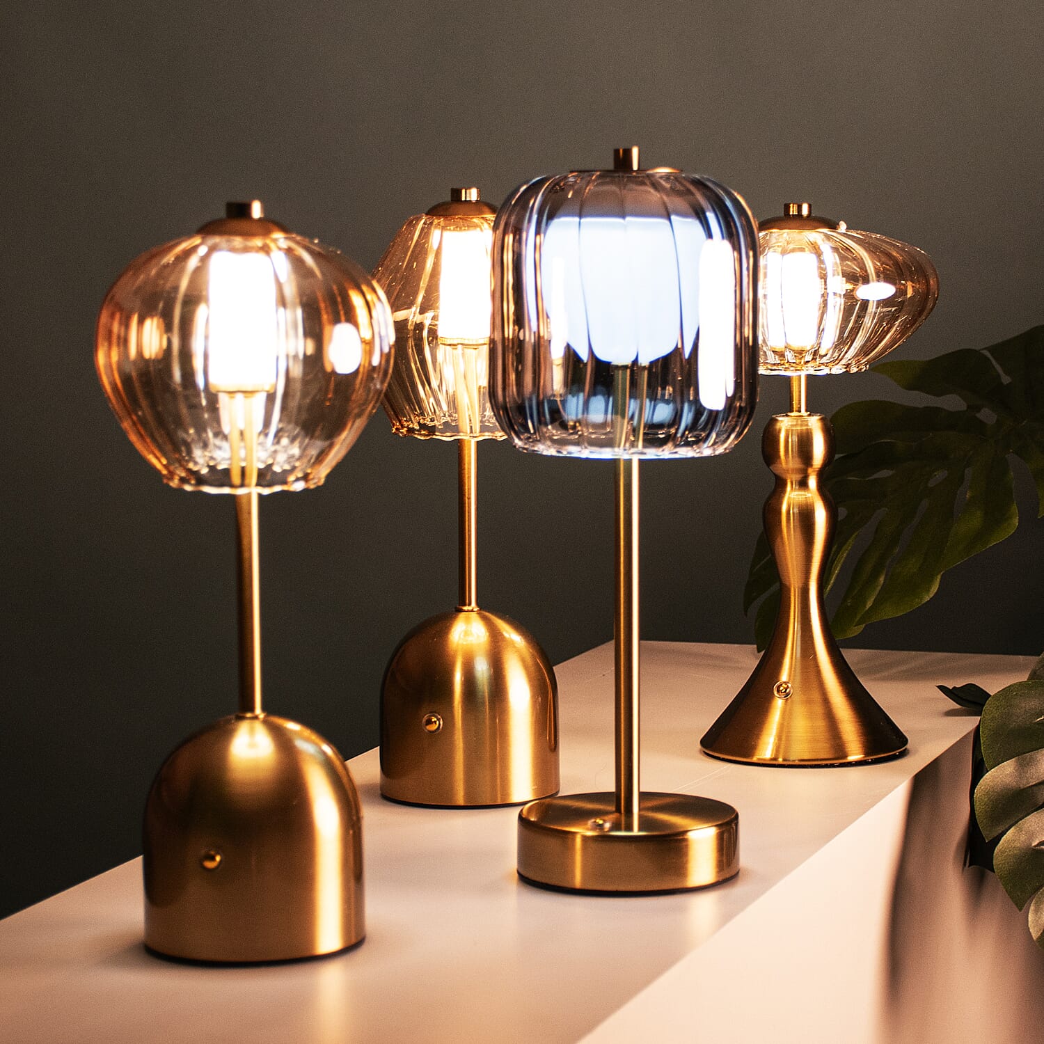 Lesser and Pavey Rechargeable Cordless Touch Lamp - Multi Gold