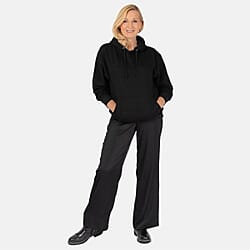 Front Pocket Cotton Hoodie (Size S) - Black