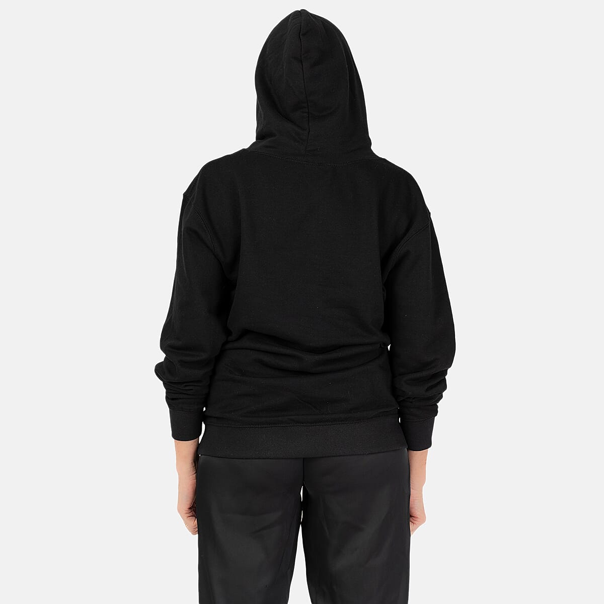 Front Pocket Cotton Hoodie (Size S) - Black
