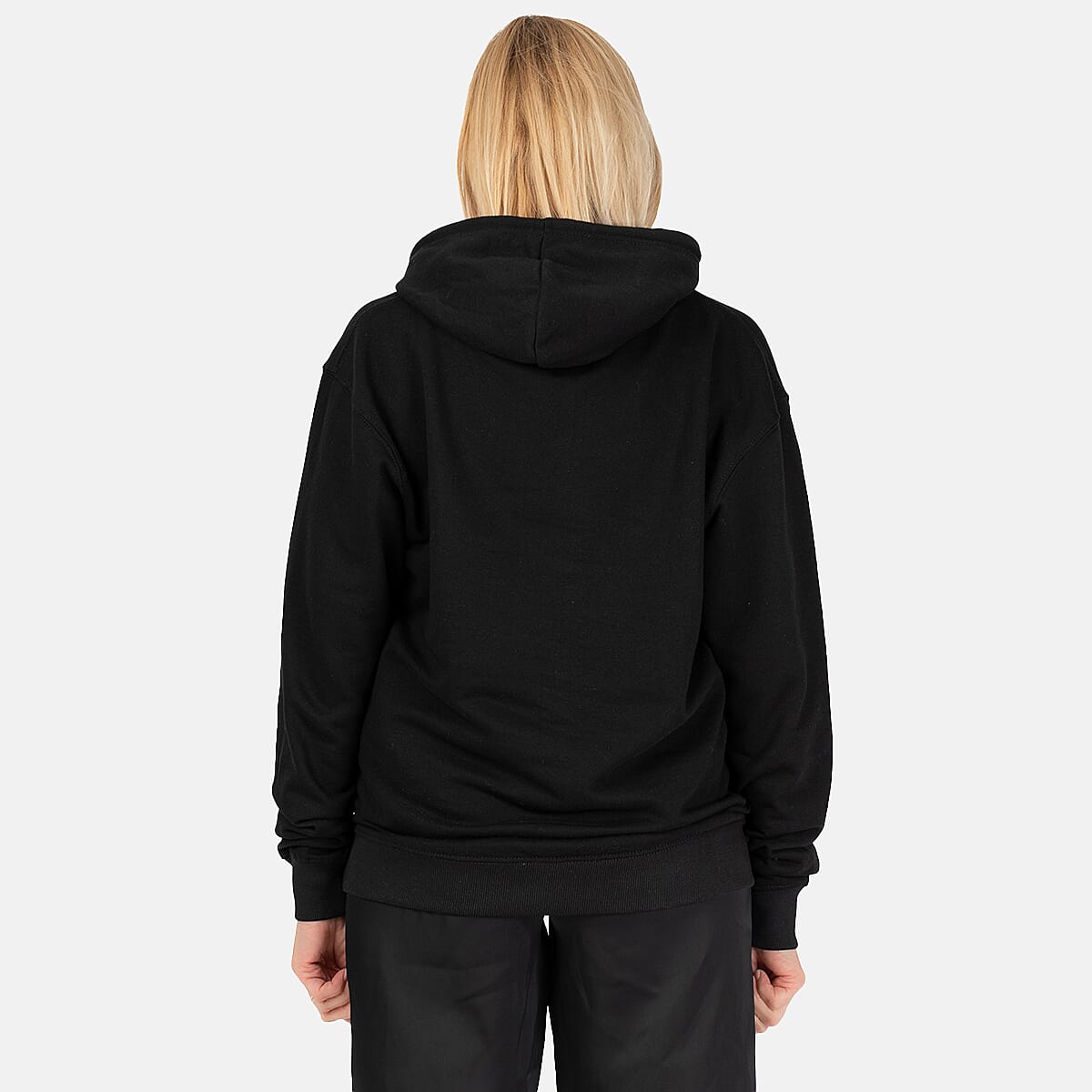 Front Pocket Cotton Hoodie (Size S) - Black