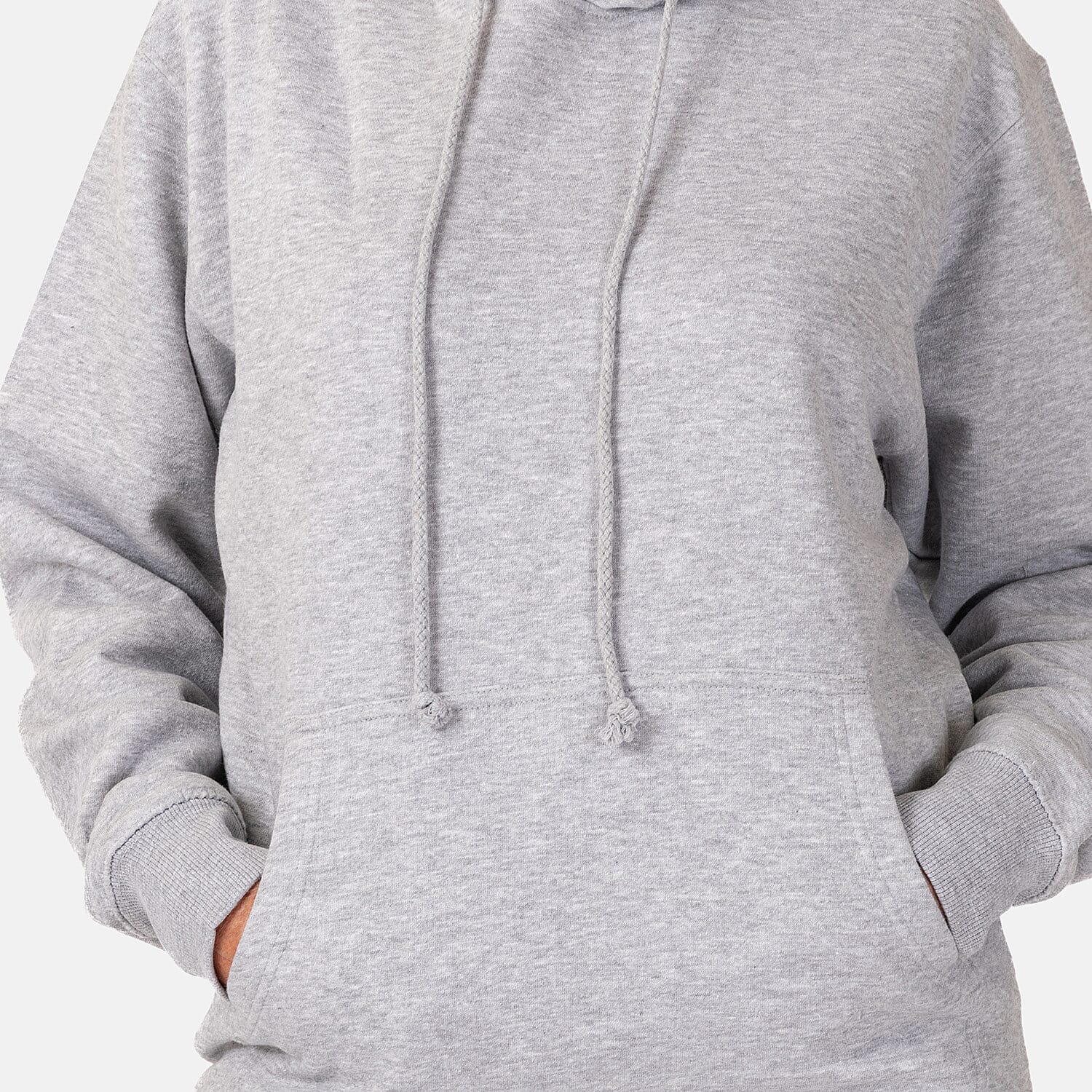 Front Pocket Cotton Hoodie (Size S) - Grey