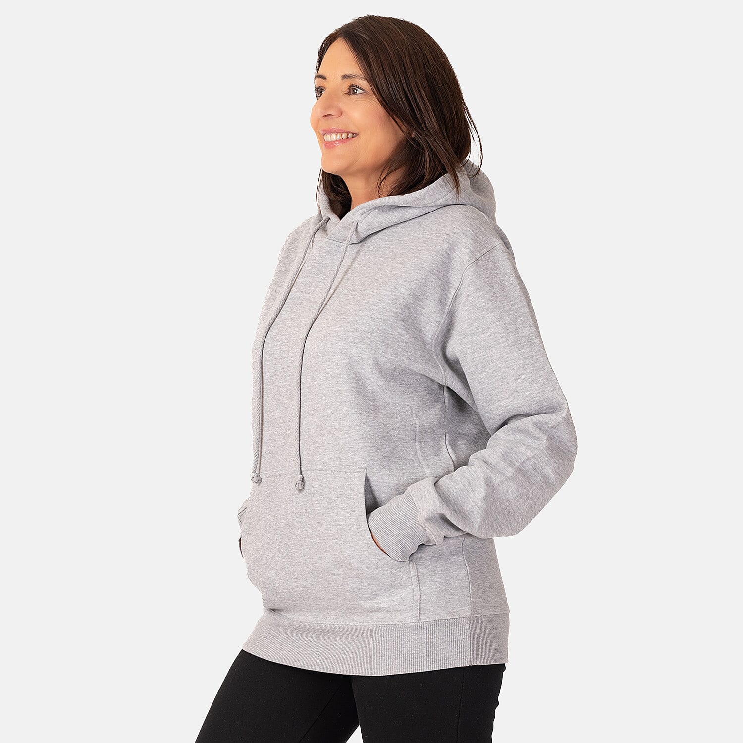 Front Pocket Cotton Hoodie (Size S) - Grey