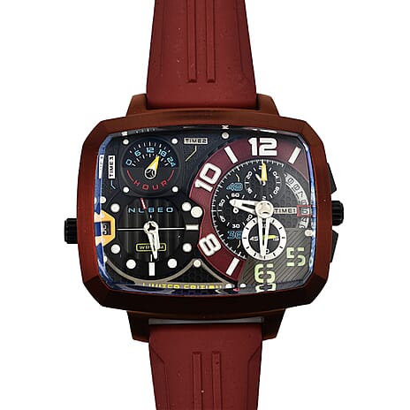 ODYSSEY 3 Time Zone Limited Edition Red Dial 5 ATM Water Resistant Watch with Extra Strap