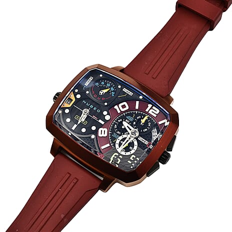 ODYSSEY 3 Time Zone Limited Edition Red Dial 5 ATM Water Resistant Watch with Extra Strap