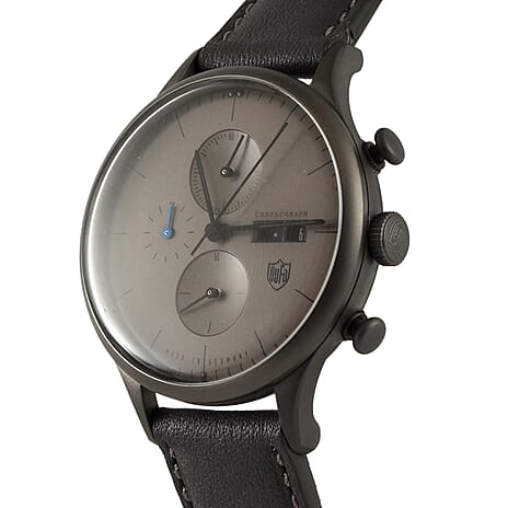 Van Der Roche Barcelona 3 ATM Water Resistant Watch with Grey Genuine Leather Strap