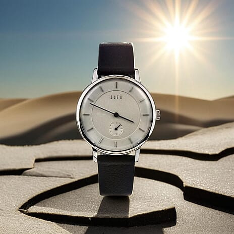 X Kroyer Saetter Lassen 3 ATM Water Resistant Watch with Black Genuine Leather Strap