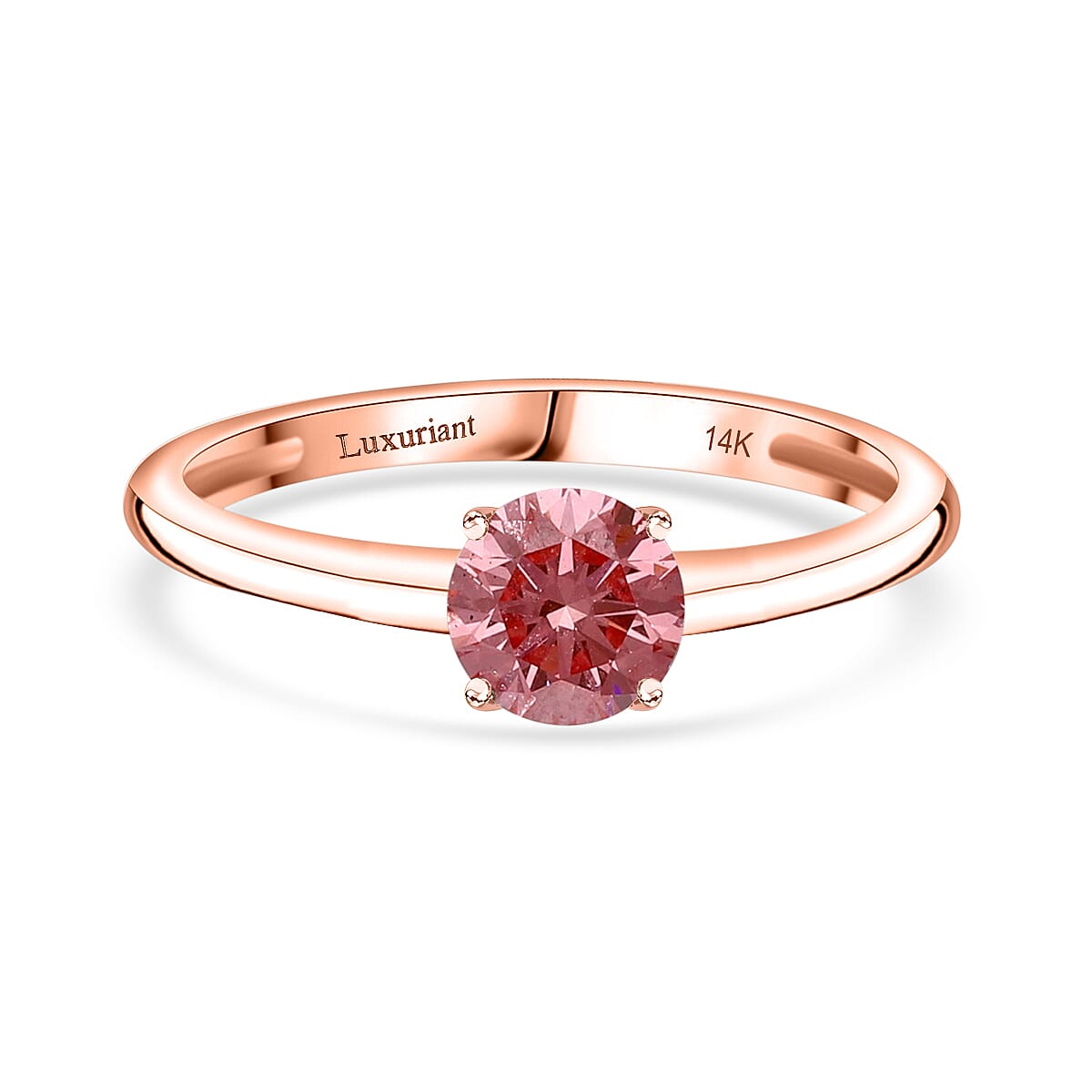 Luxuriant Diamond - 14K Rose Gold SGL Certified VS Lab Grown Pink Diamond Solitaire Ring 0.50 Ct.