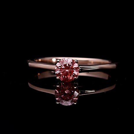 Luxuriant Diamond - 14K Rose Gold SGL Certified VS Lab Grown Pink Diamond Solitaire Ring 0.50 Ct.