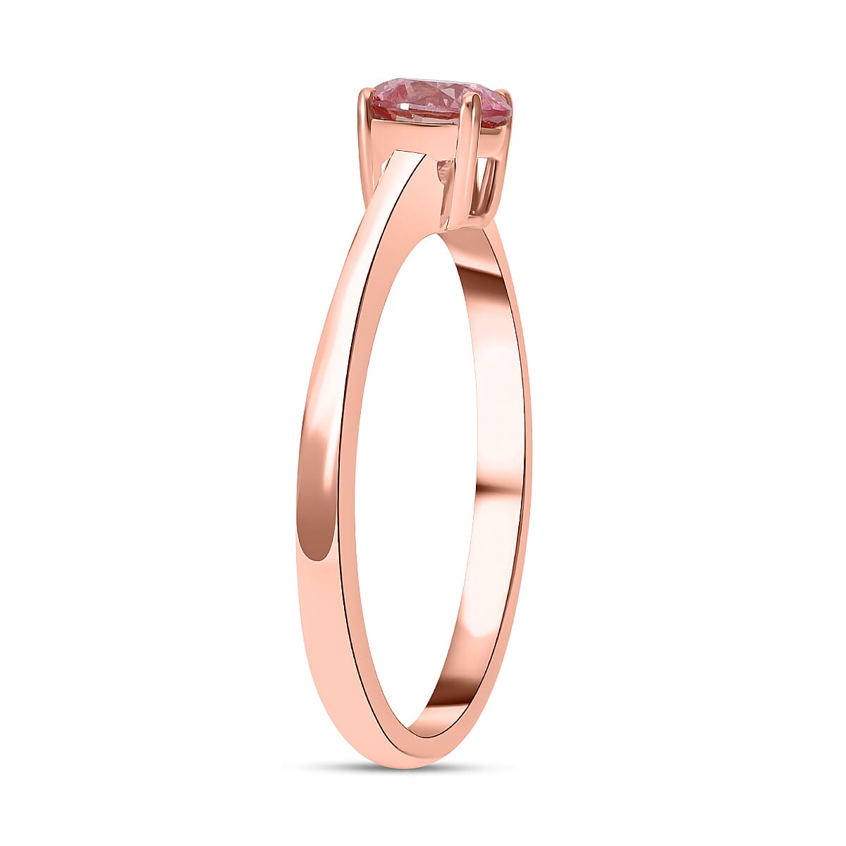 Luxuriant Diamond - 14K Rose Gold SGL Certified VS Lab Grown Pink Diamond Solitaire Ring 0.50 Ct.