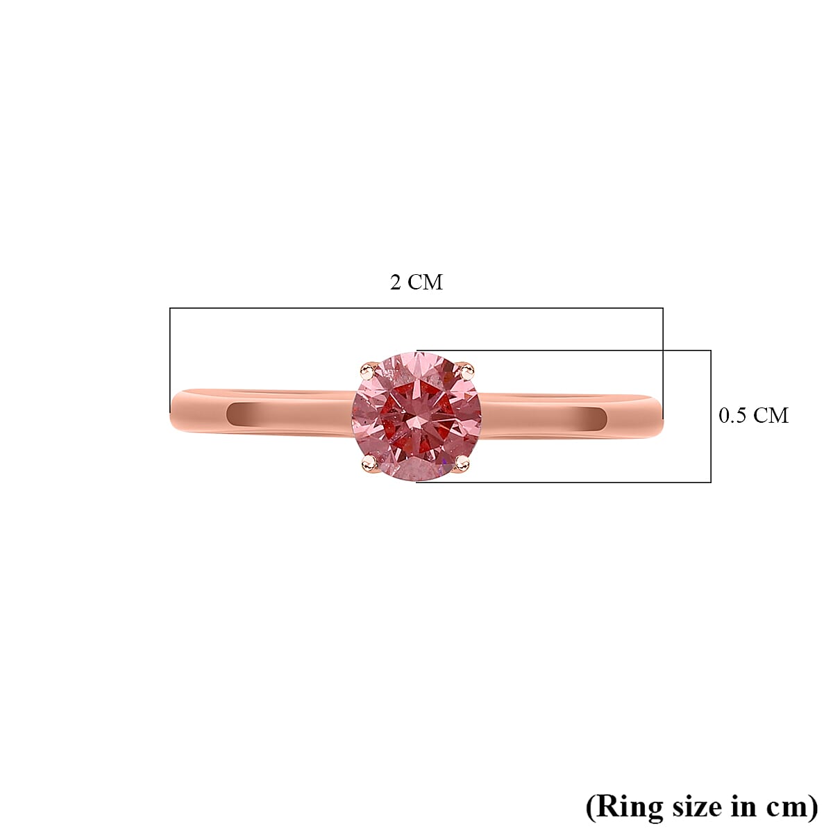 Luxuriant Diamond - 14K Rose Gold SGL Certified VS Lab Grown Pink Diamond Solitaire Ring 0.50 Ct.