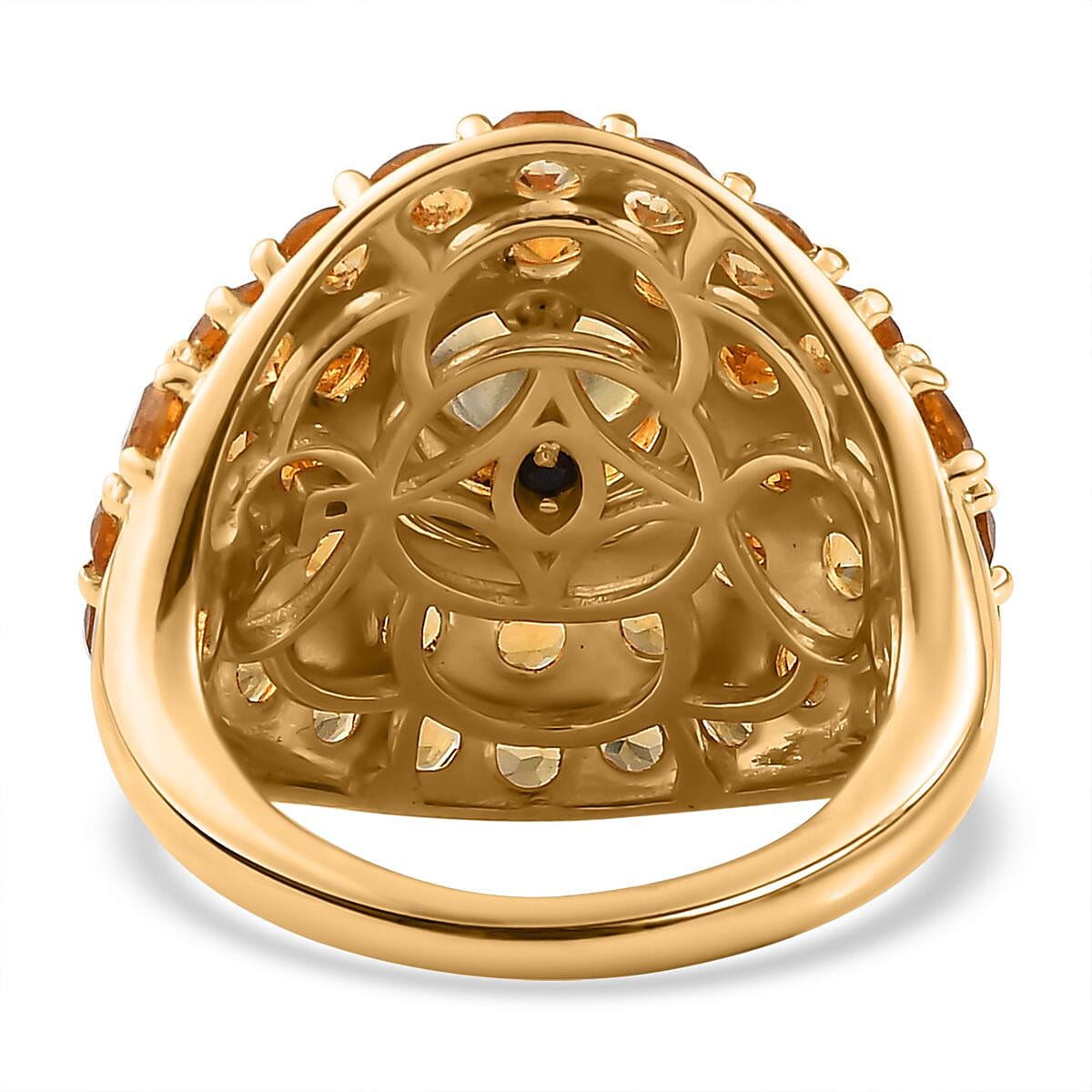 GP Celestial Collection - Citrine & Natural Zircon Ring in Platinum & 18K YG Vermeil Plated Sterling Silver 7.24 Ct