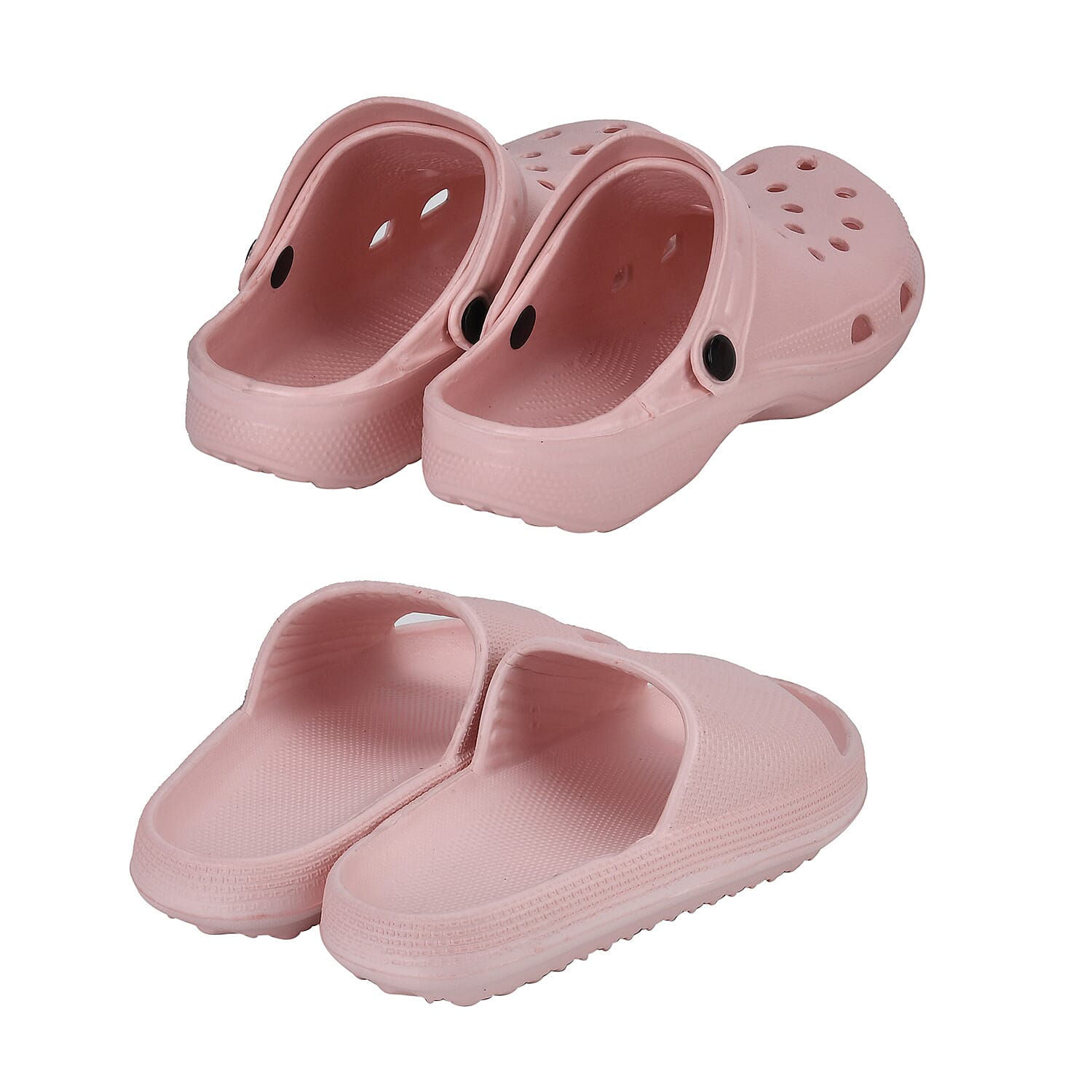 Set of 2 EVA Ladies Super-lightweight Cushioned Sandals and Sliders (Size 5-6) - Pink