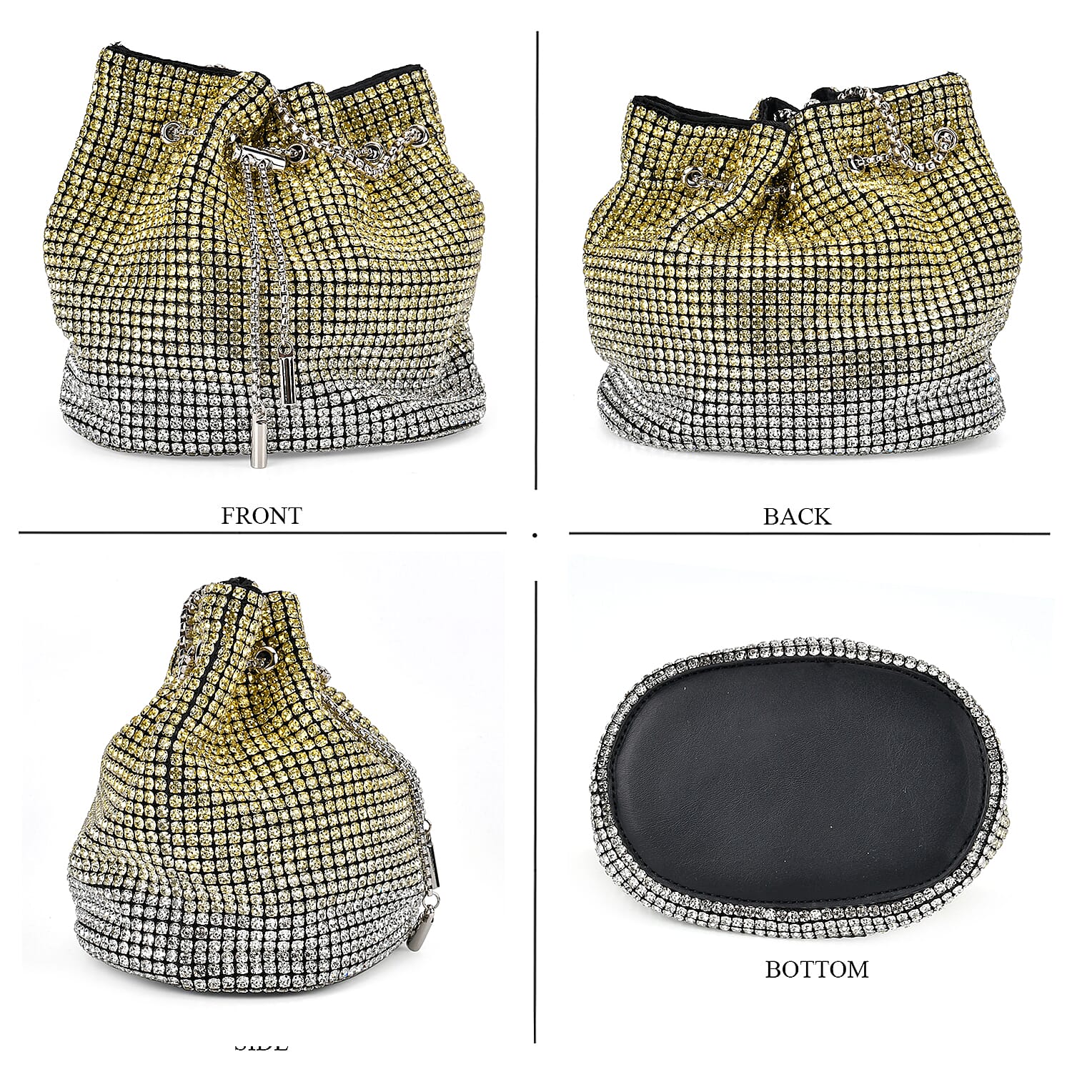 Iron Gradient Bucket Bag (Size 17x11x17 cm) - Yellow & Yellow