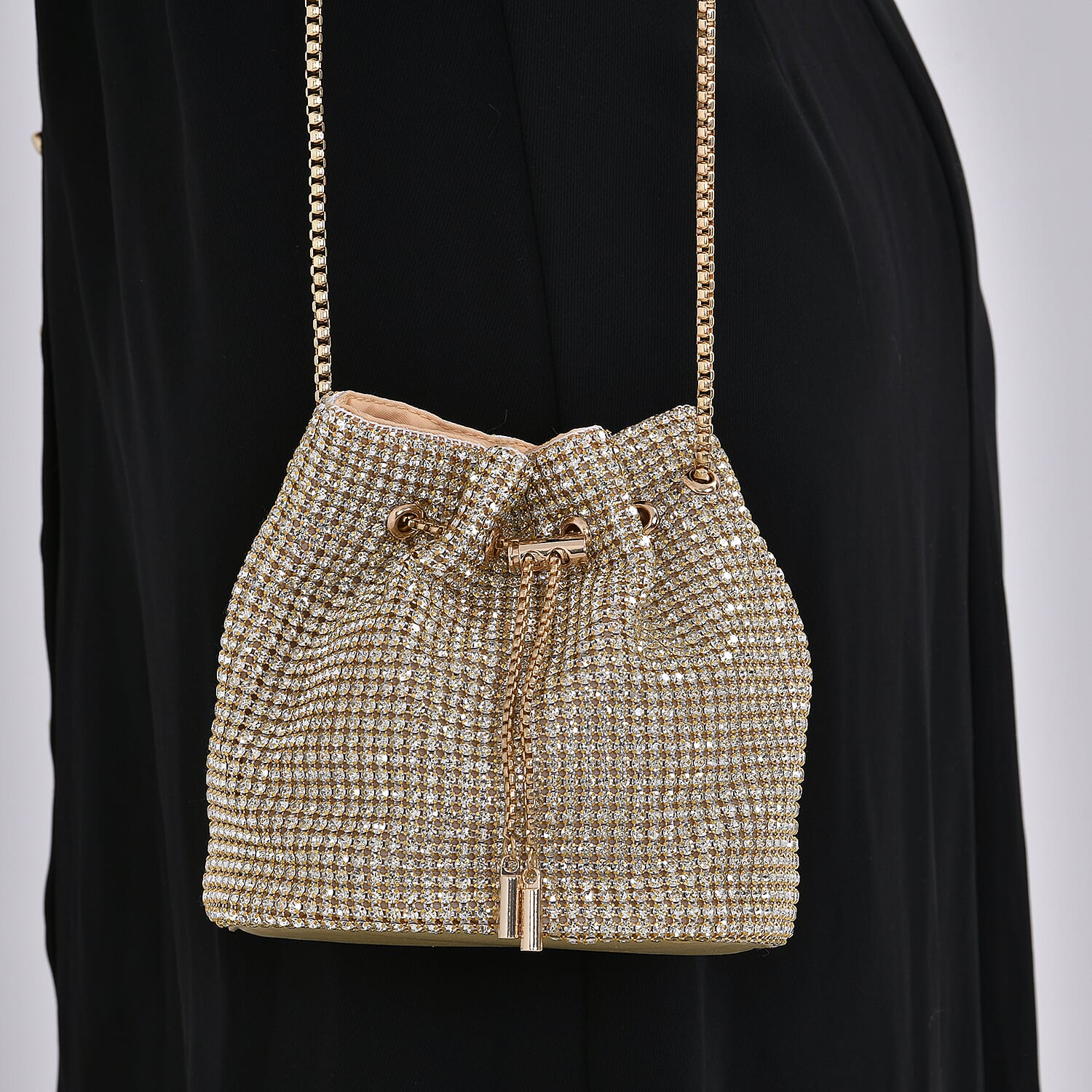 Iron Gradient Bucket Bag (Size 17x11x17 cm) - Gold & Yellow