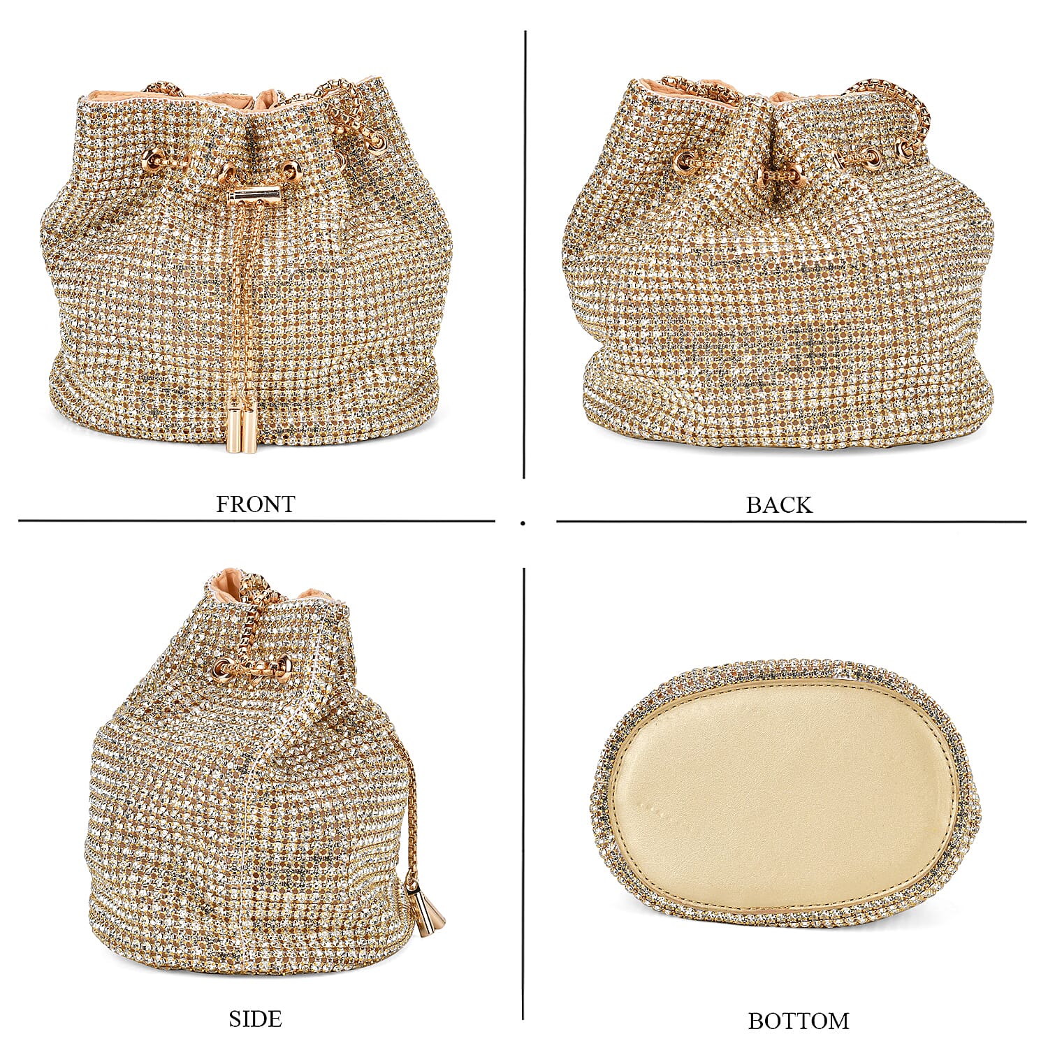 Iron Gradient Bucket Bag (Size 17x11x17 cm) - Gold & Yellow