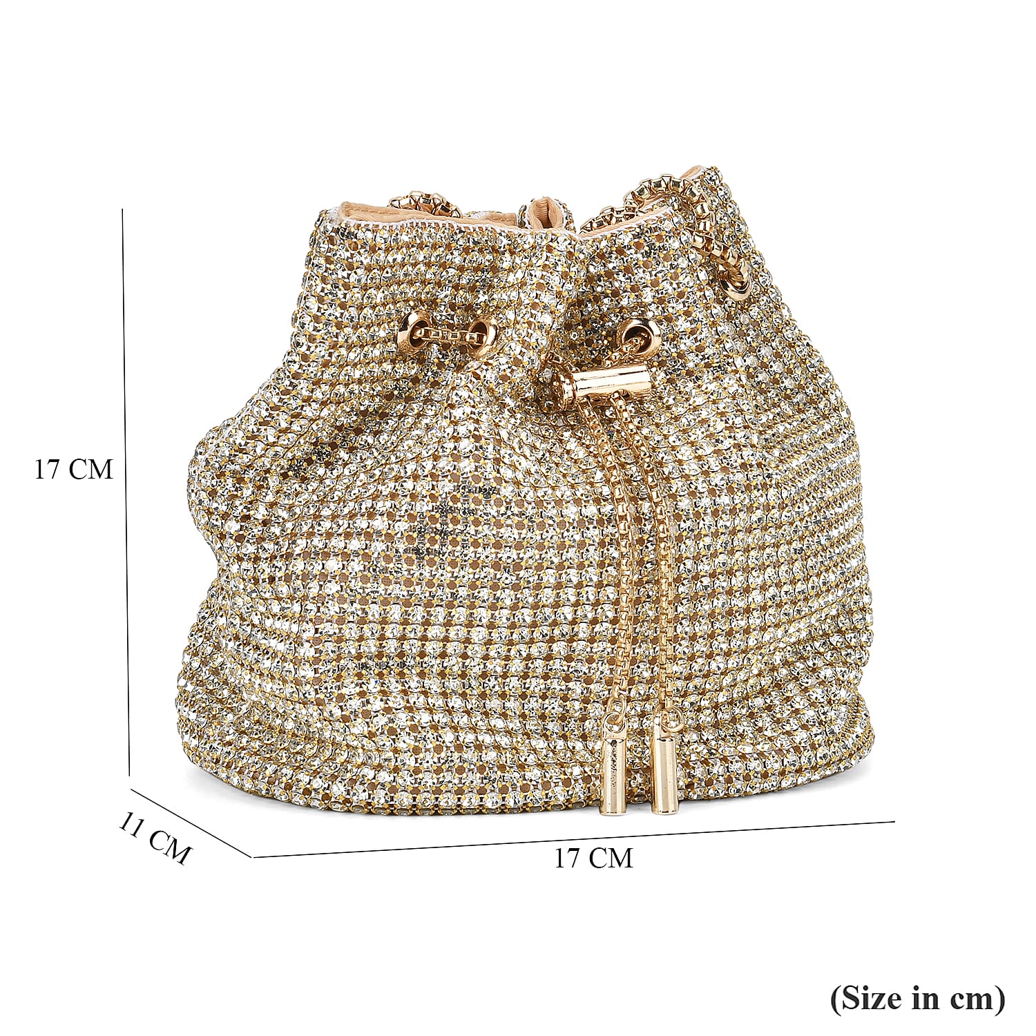 Iron Gradient Bucket Bag (Size 17x11x17 cm) - Gold & Yellow