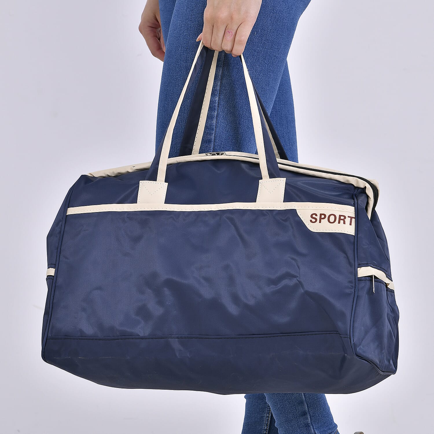 First Time Ever - Tamsy Travel Duffel Bag with Double Handle - Blue