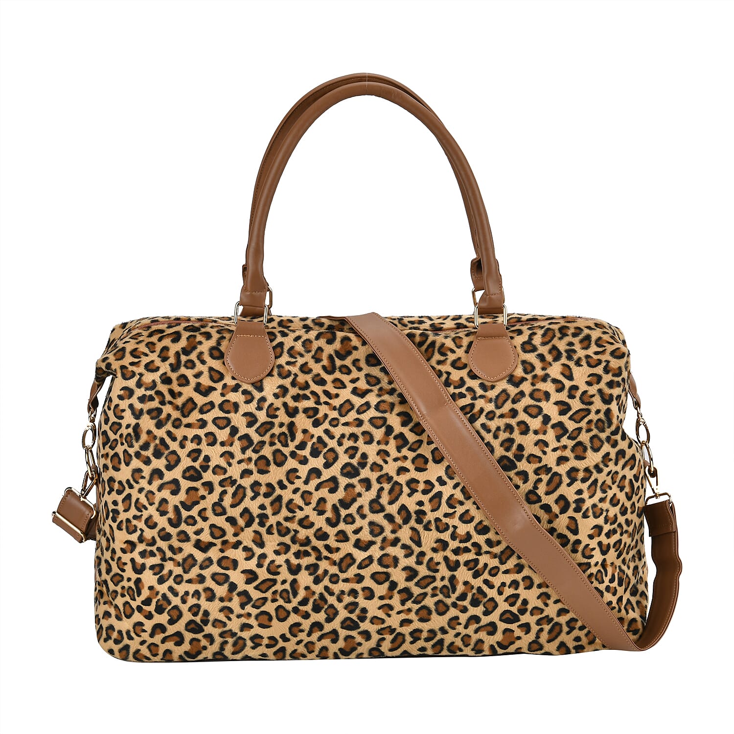 Leopard  Print Travel Bag (Size 50x16x34 cm) - Brown