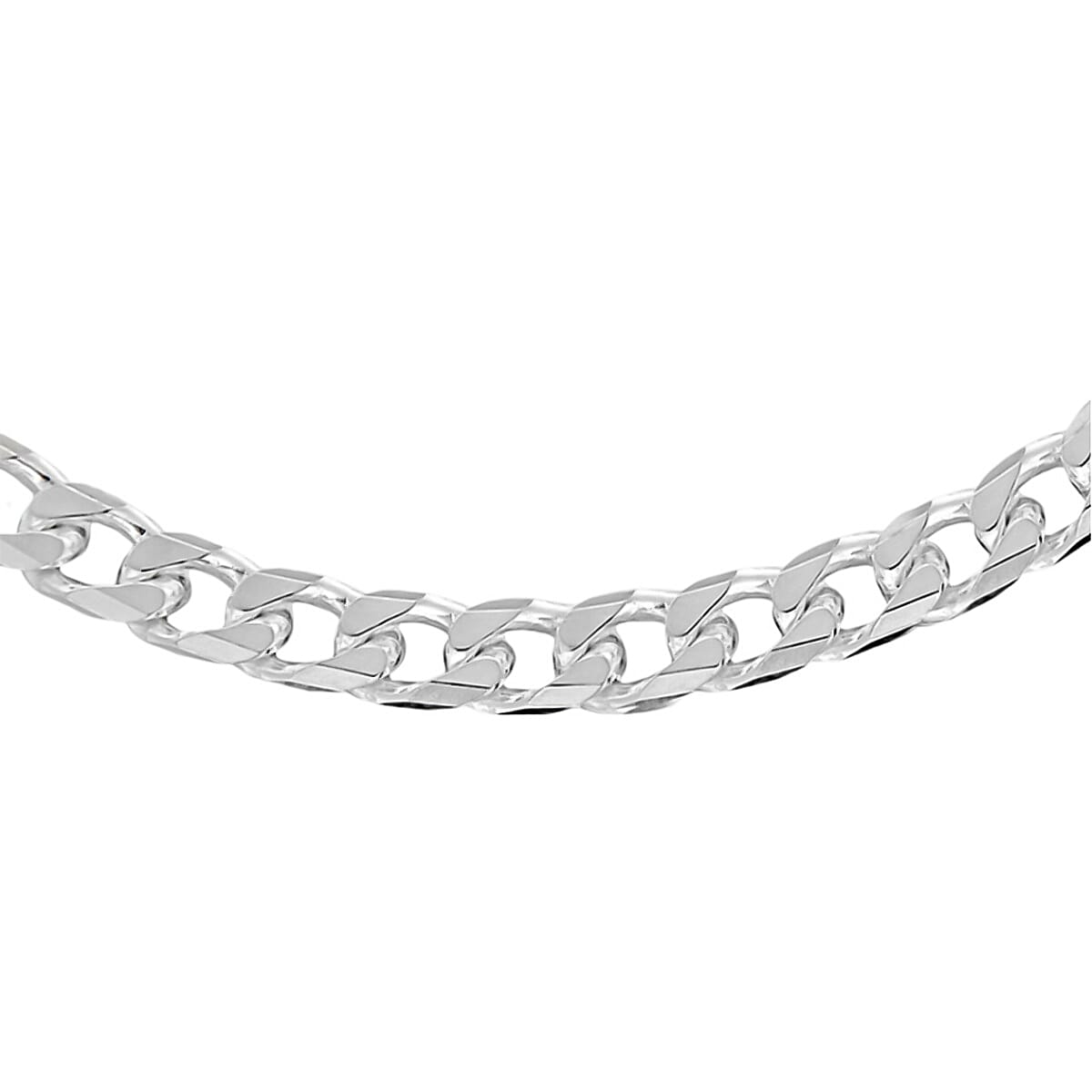 Vicenza Show Close Out- Sterling Silver Diamond Cut Curb Necklace (Size - 20), Silver Wt. 25 Gms