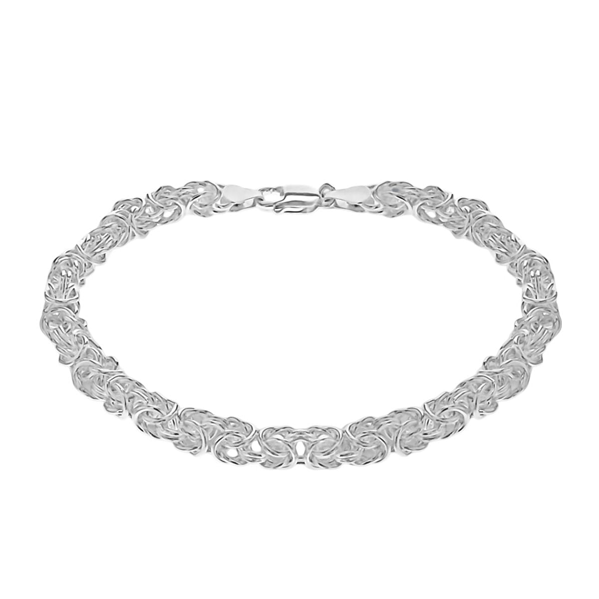 Vicenza Closeout - Sterling Silver Byzantine Bracelet With Lobster Clasp (Size - 7.5)