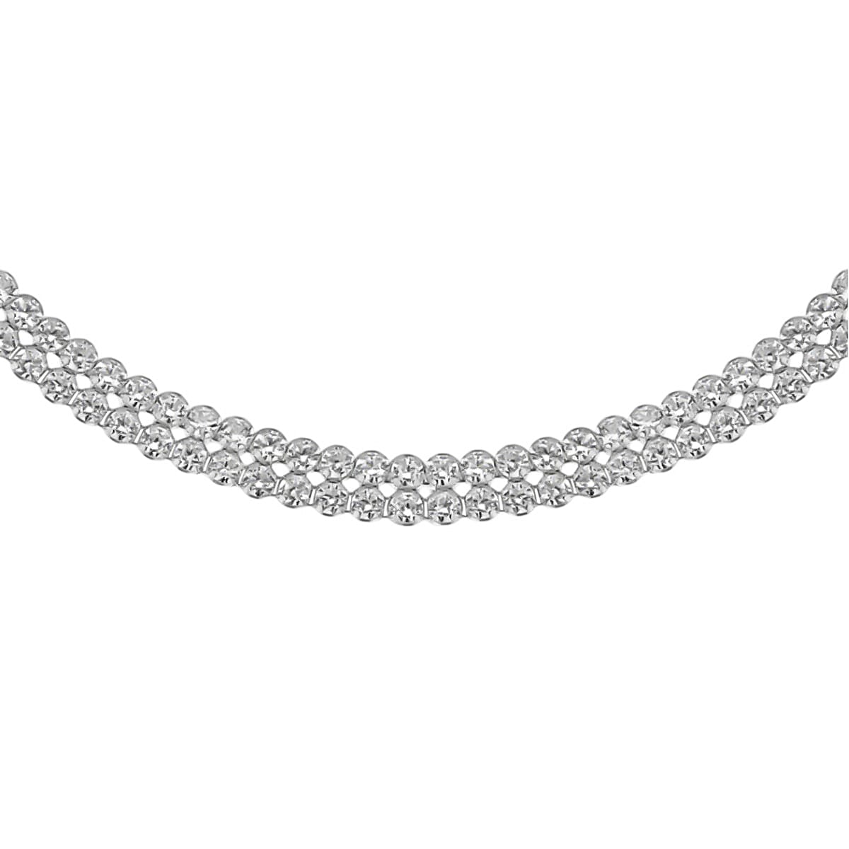 Sterling silver cz tennis necklace hotsell