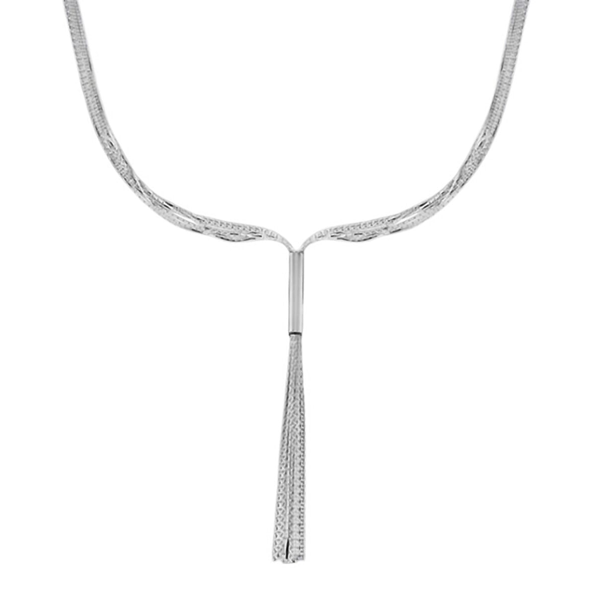 Vicenza Luxury Edition - Designer Inspired Sterling Silver 7 Strand Tassel Necklace (Size - 18)