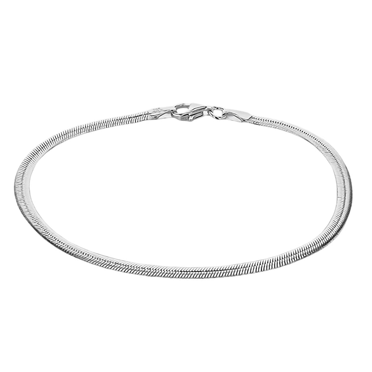 Vicenza Luxury Edition - Sterling Silver Flat Snake Chain Bracelet (Size - 7)