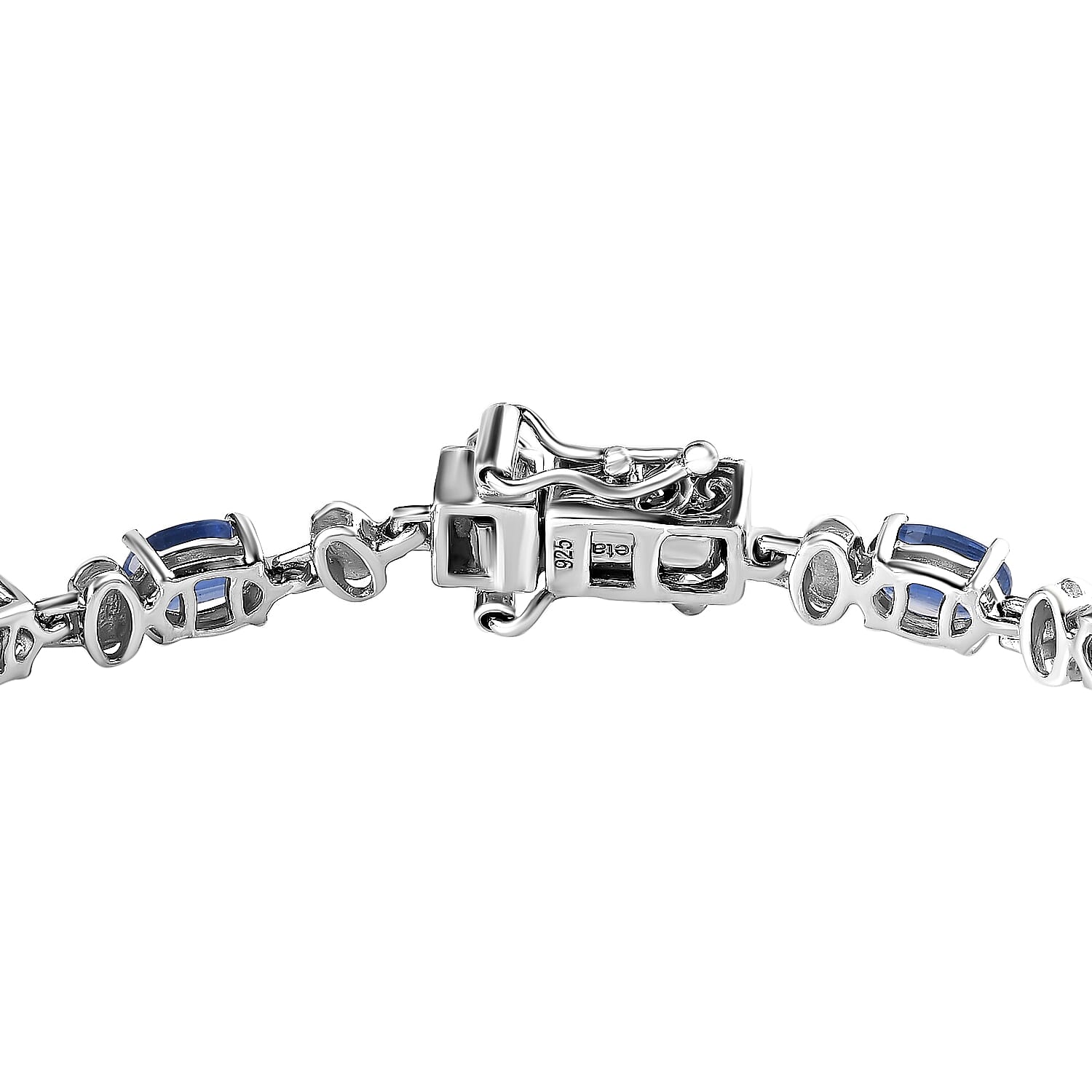 Natural Premium Kashmir Kyanite & Zircon Bracelet (Size - 7) in Platinum Overlay Sterling Silver 9.10 Ct